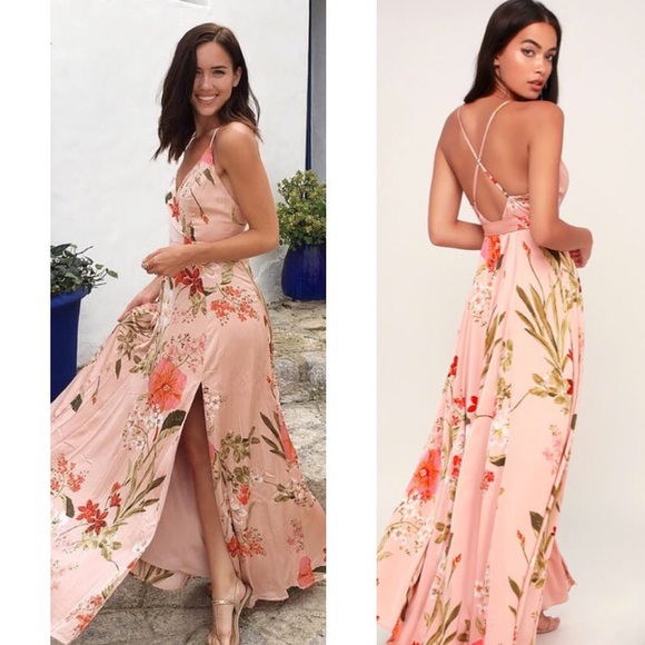 Lulus Dresses & Skirts - Still the One Blush Pink Floral Maxi Dress